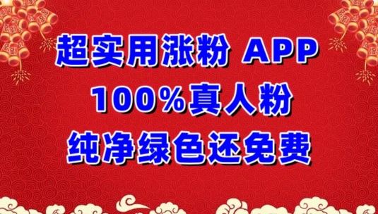 超实用涨粉，APP100%真人粉纯净绿色还免费，不再为涨粉犯愁【揭秘】-耐玩网创