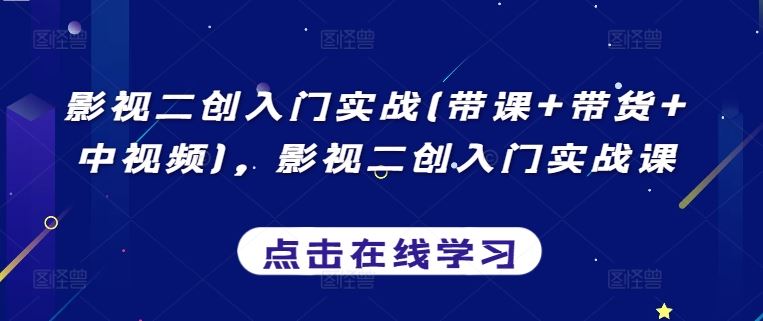 影视二创入门实战(带课+带货+中视频)，影视二创入门实战课-耐玩网创