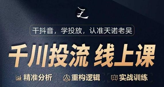 千川付费投流课，千川从0-1.精准分析，重构逻辑实战训练-耐玩网创