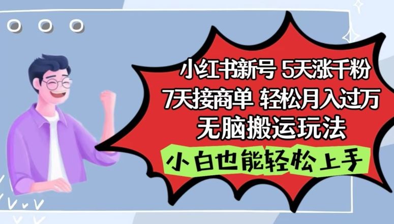 小红书影视泥巴追剧5天涨千粉，7天接商单，轻松月入过万，无脑搬运玩法【揭秘】-耐玩网创