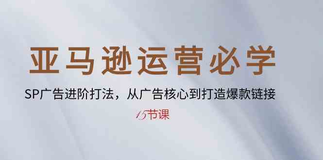 亚马逊运营必学： SP广告进阶打法，从广告核心到打造爆款链接（15节课）-耐玩网创