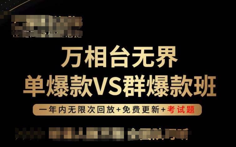万相台无界单爆款VS群爆款班，选择大于努力，让团队事半功倍!-耐玩网创