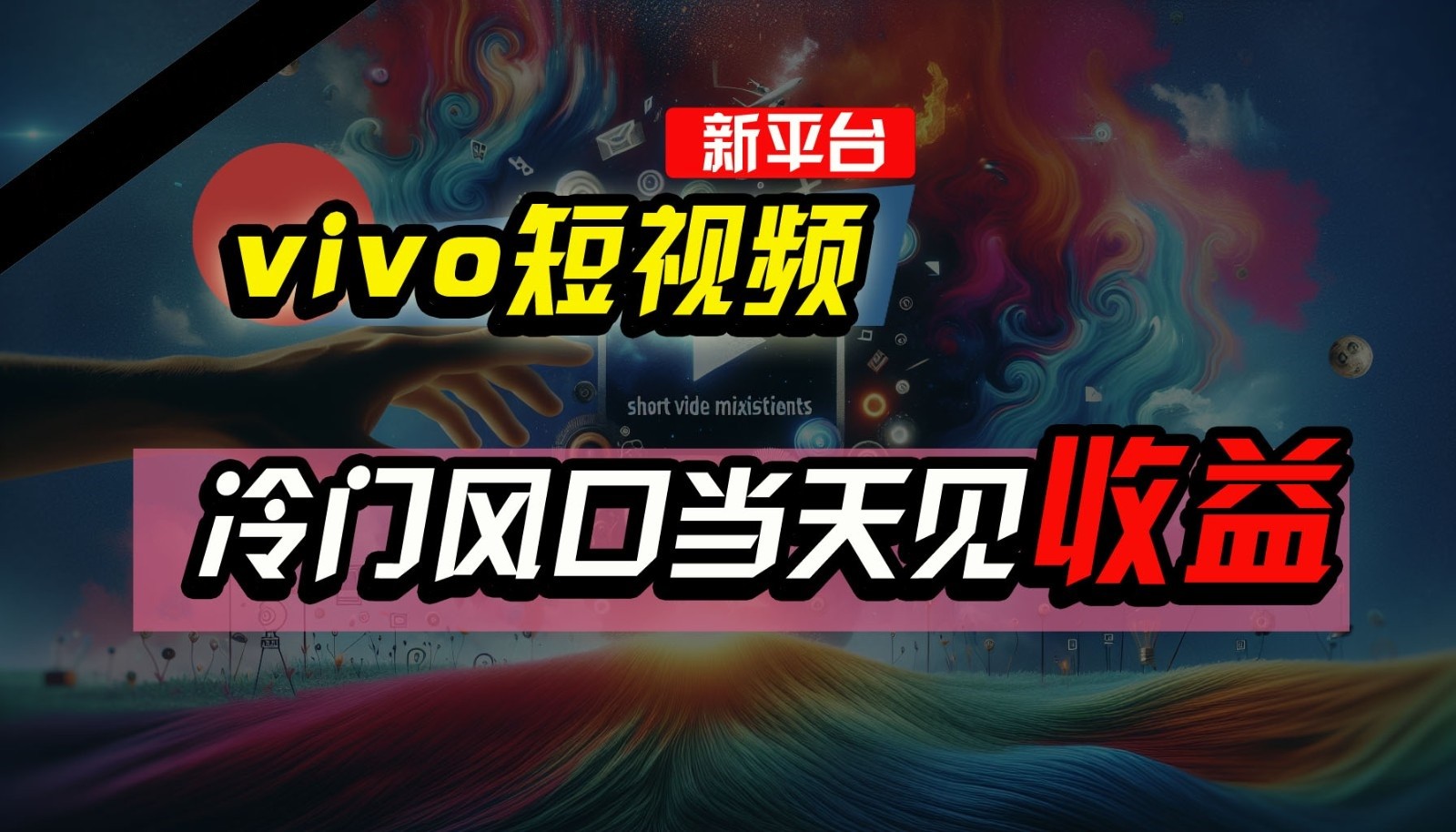 全新平台vivo短视频，新风口AI混剪无脑搬运，冷门风口当天见收益，7天撸了2300+了-耐玩网创