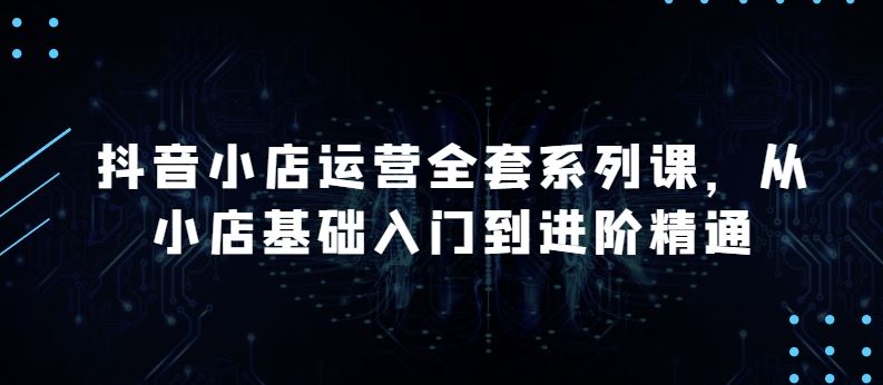 抖音小店运营全套系列课，全新升级，从小店基础入门到进阶精通，系统掌握月销百万小店的核心秘密-耐玩网创