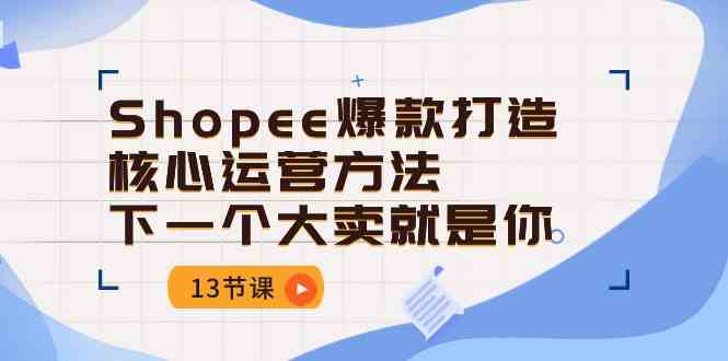Shopee爆款打造核心运营方法，下一个大卖就是你（13节课）-耐玩网创