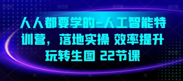 人人都要学的-人工智能特训营，落地实操 效率提升 玩转生图(22节课)-耐玩网创