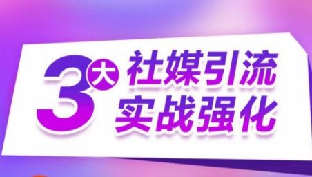 3大社媒引流实战强化，多渠道站外引流，高效精准获客，订单销售额翻倍增长-耐玩网创