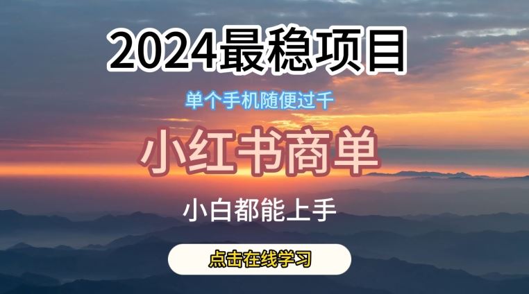 2024最稳蓝海项目，小红书商单项目，没有之一【揭秘】-耐玩网创