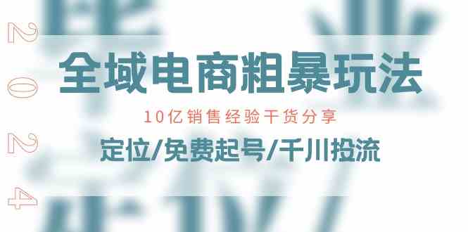 全域电商粗暴玩法课：10亿销售经验干货分享！定位/免费起号/千川投流-耐玩网创