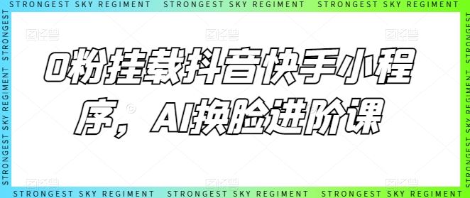 0粉挂载抖音快手小程序，AI换脸进阶课-耐玩网创