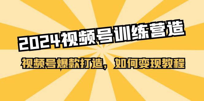 2024视频号训练营，视频号爆款打造，如何变现教程（20节课）-耐玩网创