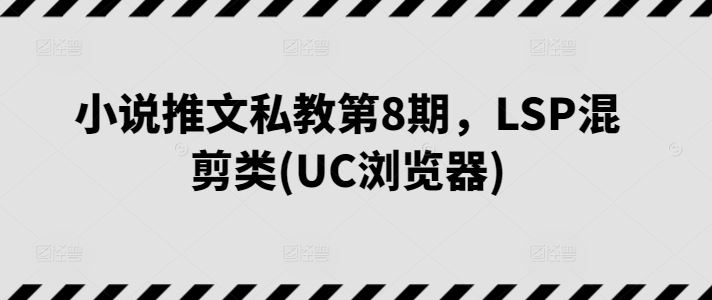 小说推文私教第8期，LSP混剪类(UC浏览器)-耐玩网创