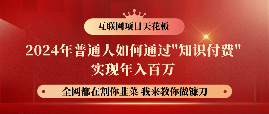 2024年普通人如何通过"知识付费"月入十万年入百万，实现财富自由-耐玩网创