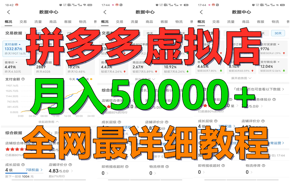 拼多多虚拟电商训练营月入50000+你也行，暴利稳定长久，副业首选-耐玩网创