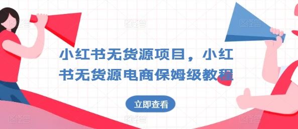 小红书无货源项目，小红书无货源电商保姆级教程【揭秘】-耐玩网创