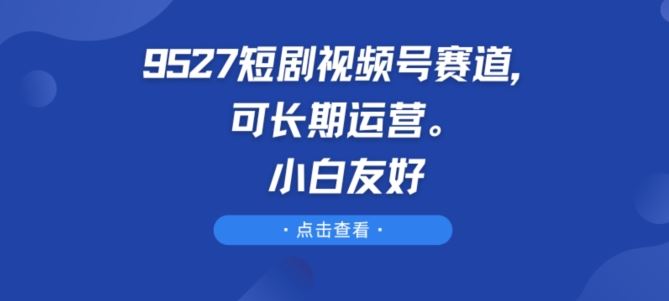 9527短剧视频号赛道，可长期运营，小白友好【揭秘】-耐玩网创