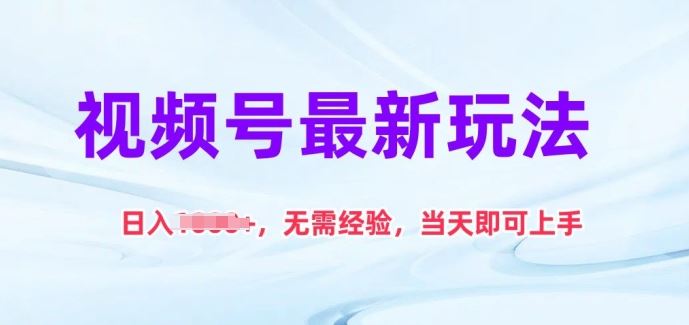 视频号最新玩法，日入1k+，无需经验，当天即可上手【揭秘】-耐玩网创