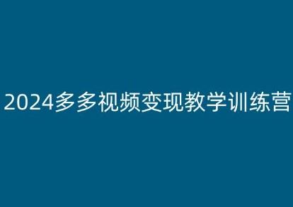 2024多多视频变现教学训练营，新手保姆级教程，适合新手小白-耐玩网创