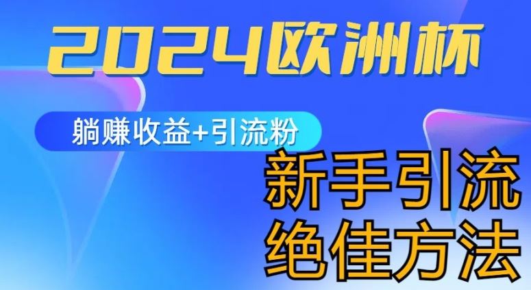 2024欧洲杯风口的玩法及实现收益躺赚+引流粉丝的方法，新手小白绝佳项目【揭秘】-耐玩网创