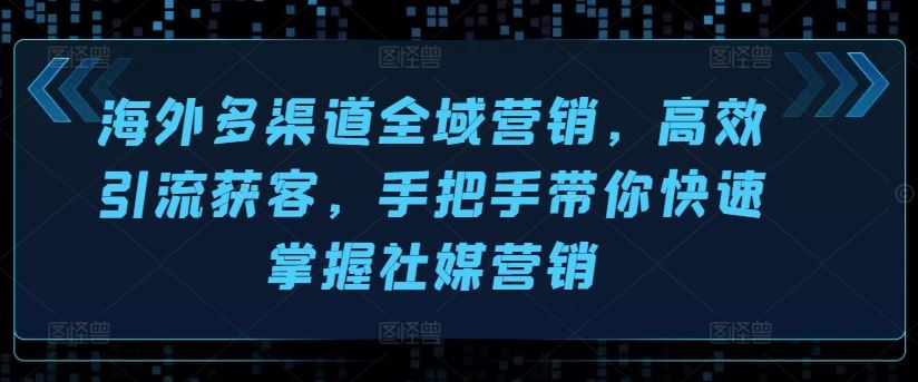 海外多渠道全域营销，高效引流获客，手把手带你快速掌握社媒营销-耐玩网创
