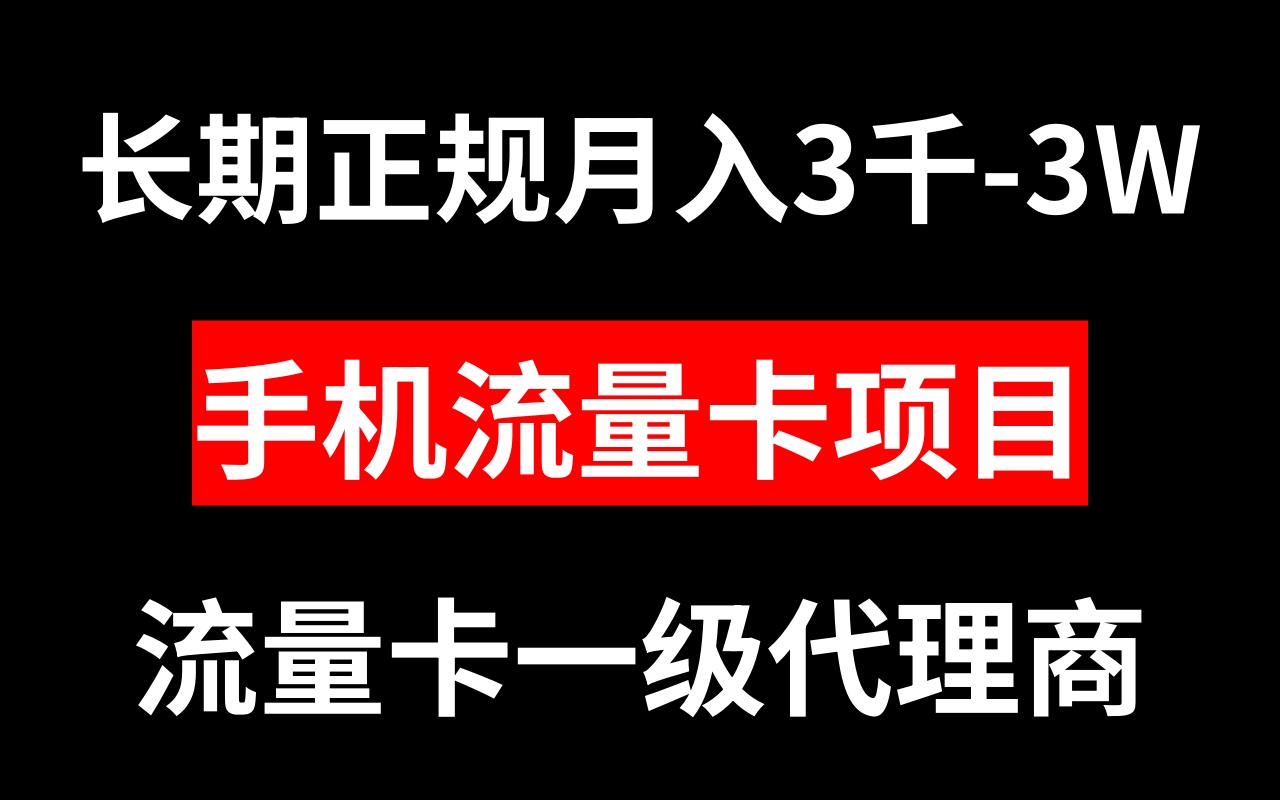 （8311期）手机流量卡代理月入3000-3W长期正规项目-耐玩网创