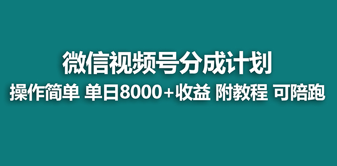 （8416期）【蓝海】视频号创作者分成计划，薅平台收益，实力拆解每天收益 8000+玩法-耐玩网创