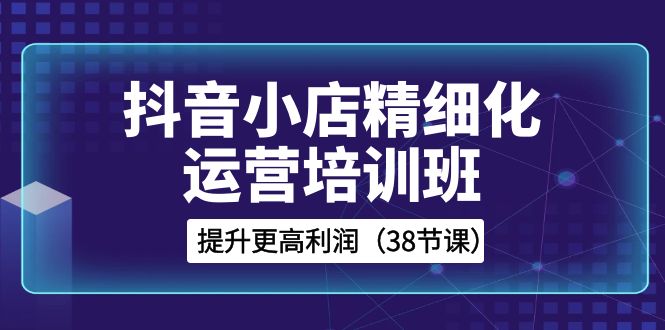 （8391期）抖音小店-精细化运营培训班，提升更高利润（38节课）-耐玩网创