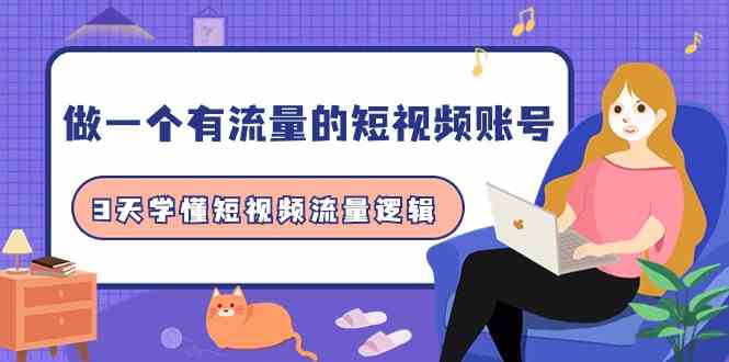 （9686期）做一个 有流量的短视频账号，3天学懂短视频流量逻辑（10节课）-耐玩网创