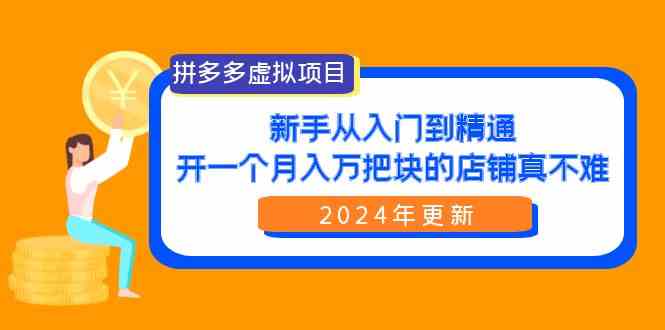 （9744期）拼多多虚拟项目：入门到精通，开一个月入万把块的店铺 真不难（24年更新）-耐玩网创