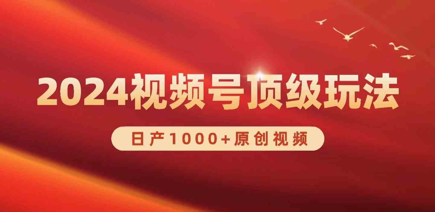 （9905期）2024视频号新赛道，日产1000+原创视频，轻松实现日入3000+-耐玩网创