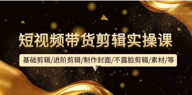 （9887期）短视频带货剪辑实操课：基础剪辑/进阶剪辑/制作封面/不露脸剪辑/素材/等等-耐玩网创