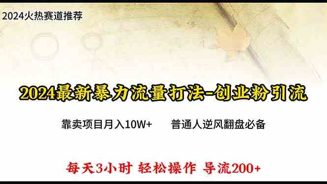 （10151期）2024年最新暴力流量打法，每日导入300+，靠卖项目月入10W+-耐玩网创