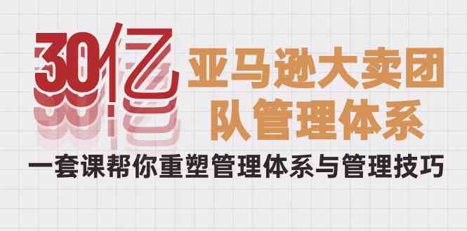 （10178期）30亿-亚马逊大卖团队管理体系，一套课帮你重塑管理体系与管理技巧-耐玩网创