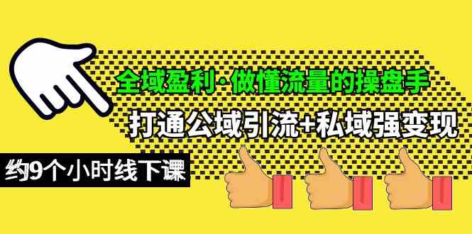 （10045期）全域盈利·做懂流量的操盘手，打通公域引流+私域强变现，约9个小时线下课-耐玩网创