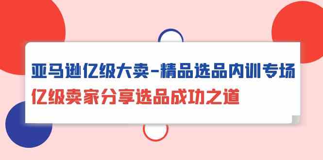 （10034期）亚马逊亿级大卖-精品选品内训专场，亿级卖家分享选品成功之道-耐玩网创