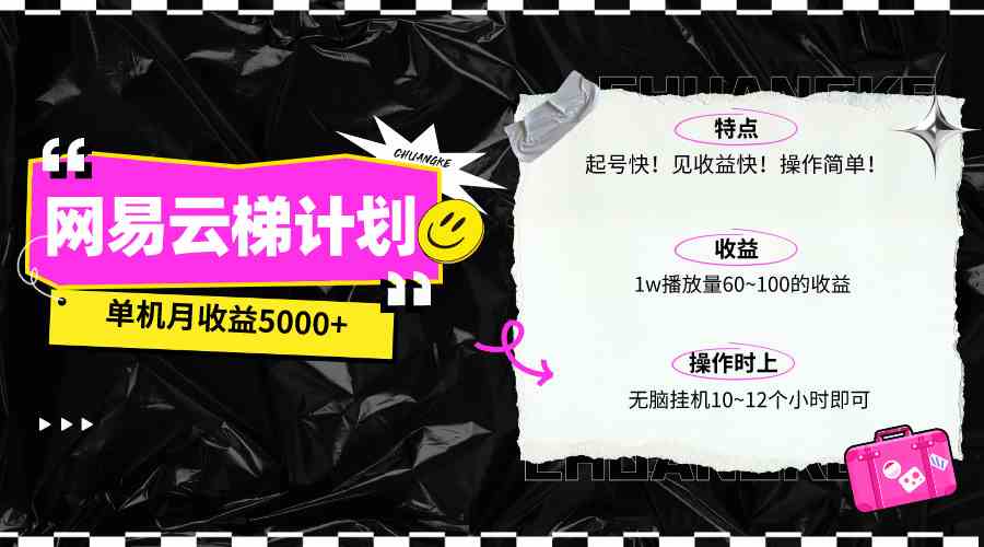（10063期）最新网易云梯计划网页版，单机月收益5000+！可放大操作-耐玩网创