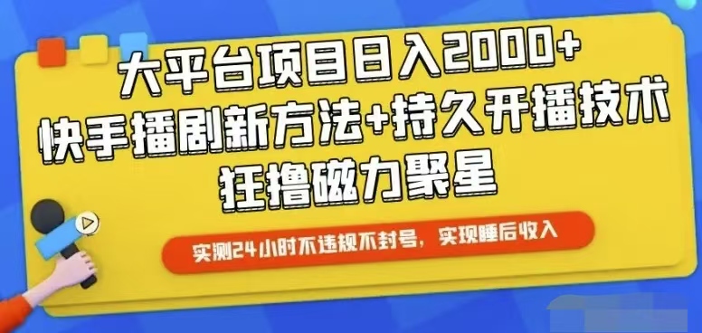 （10694期）快手24小时无人直播，真正实现睡后收益-耐玩网创