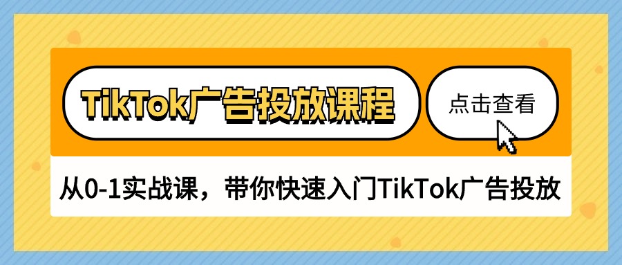 （10731期）TikTok广告投放课程，从0-1实战课，带你快速入门TikTok广告投放（30节课）-耐玩网创