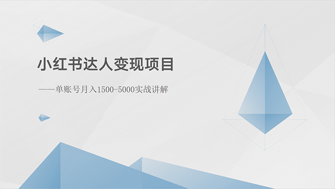 （10720期）小红书达人变现项目：单账号月入1500-3000实战讲解-耐玩网创