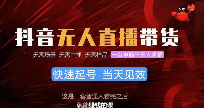 （10618期）抖音无人直播带货，小白就可以轻松上手，真正实现月入过万的项目-耐玩网创