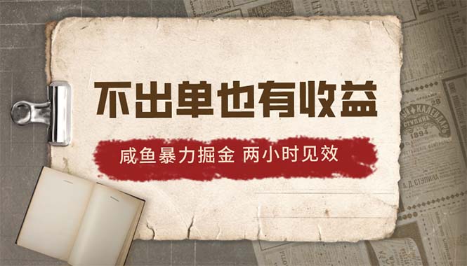 （10562期）2024咸鱼暴力掘金，不出单也有收益，两小时见效，当天突破500+-耐玩网创