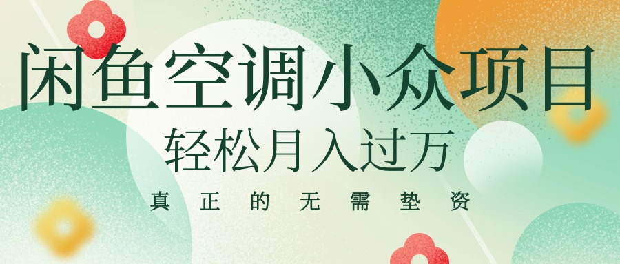 （10525期）闲鱼卖空调小众项目 轻松月入过万 真正的无需垫资金-耐玩网创