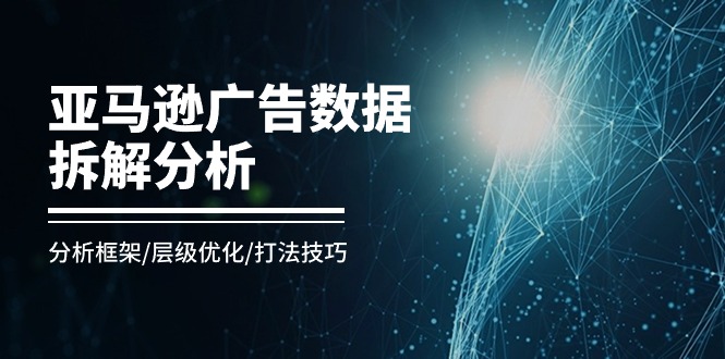（11004期）亚马逊-广告数据拆解分析，分析框架/层级优化/打法技巧（8节课）-耐玩网创