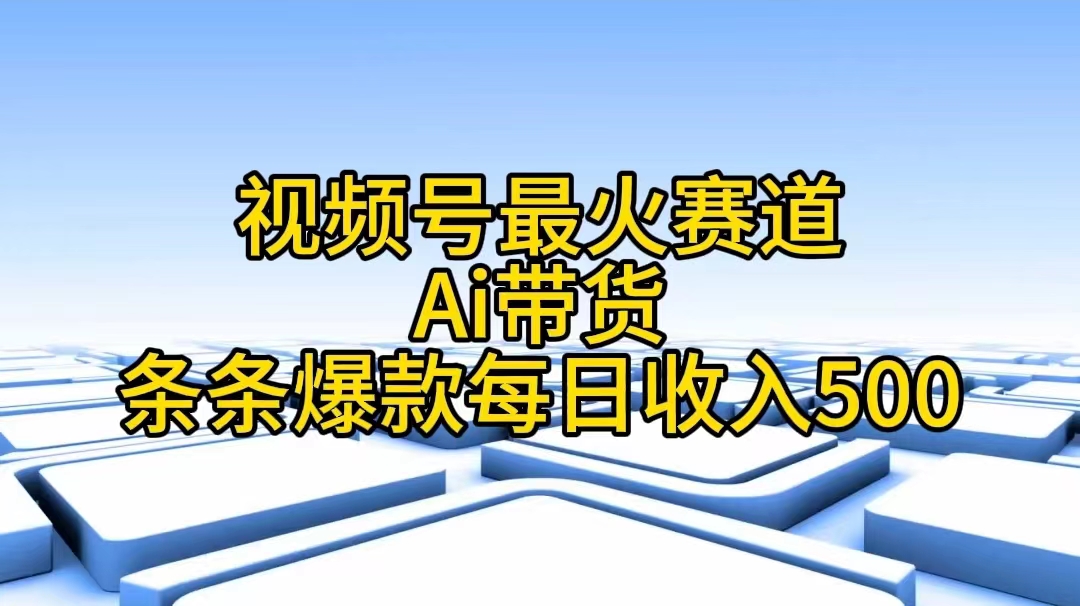 （11038期）视频号最火赛道——Ai带货条条爆款每日收入500-耐玩网创