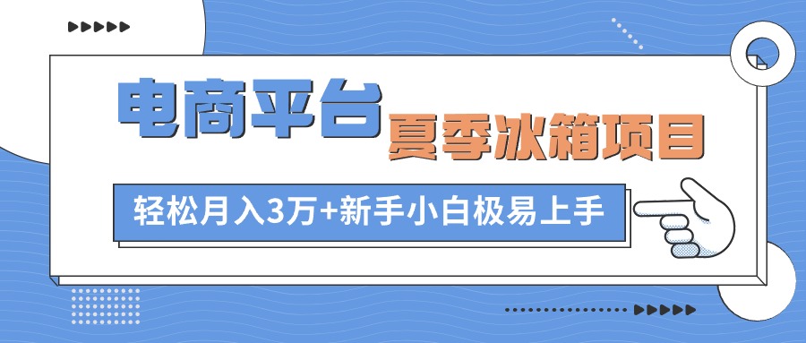 （10934期）电商平台夏季冰箱项目，轻松月入3万+，新手小白极易上手-耐玩网创