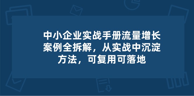 （10889期）中小 企业 实操手册-流量增长案例拆解，从实操中沉淀方法，可复用可落地-耐玩网创