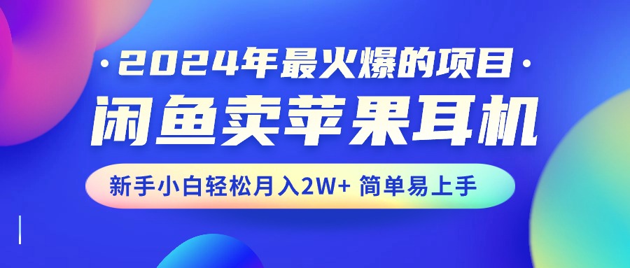 （10863期）2024年最火爆的项目，闲鱼卖苹果耳机，新手小白轻松月入2W+简单易上手-耐玩网创