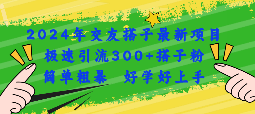 （11259期）2024年交友搭子最新项目，极速引流300+搭子粉，简单粗暴，好学好上手-耐玩网创