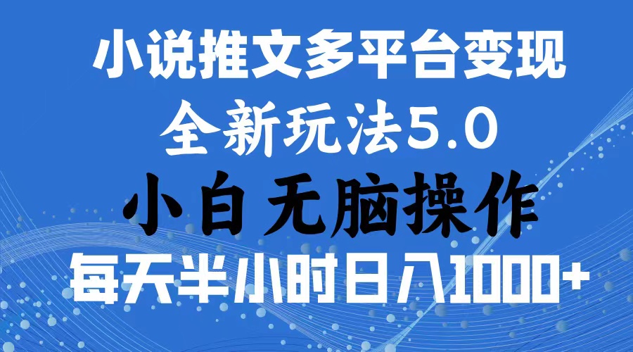 （11323期）2024年6月份一件分发加持小说推文暴力玩法 新手小白无脑操作日入1000+ …-耐玩网创