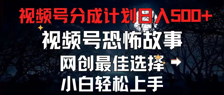 （11308期）2024最新视频号分成计划，每天5分钟轻松月入500+，恐怖故事赛道,-耐玩网创